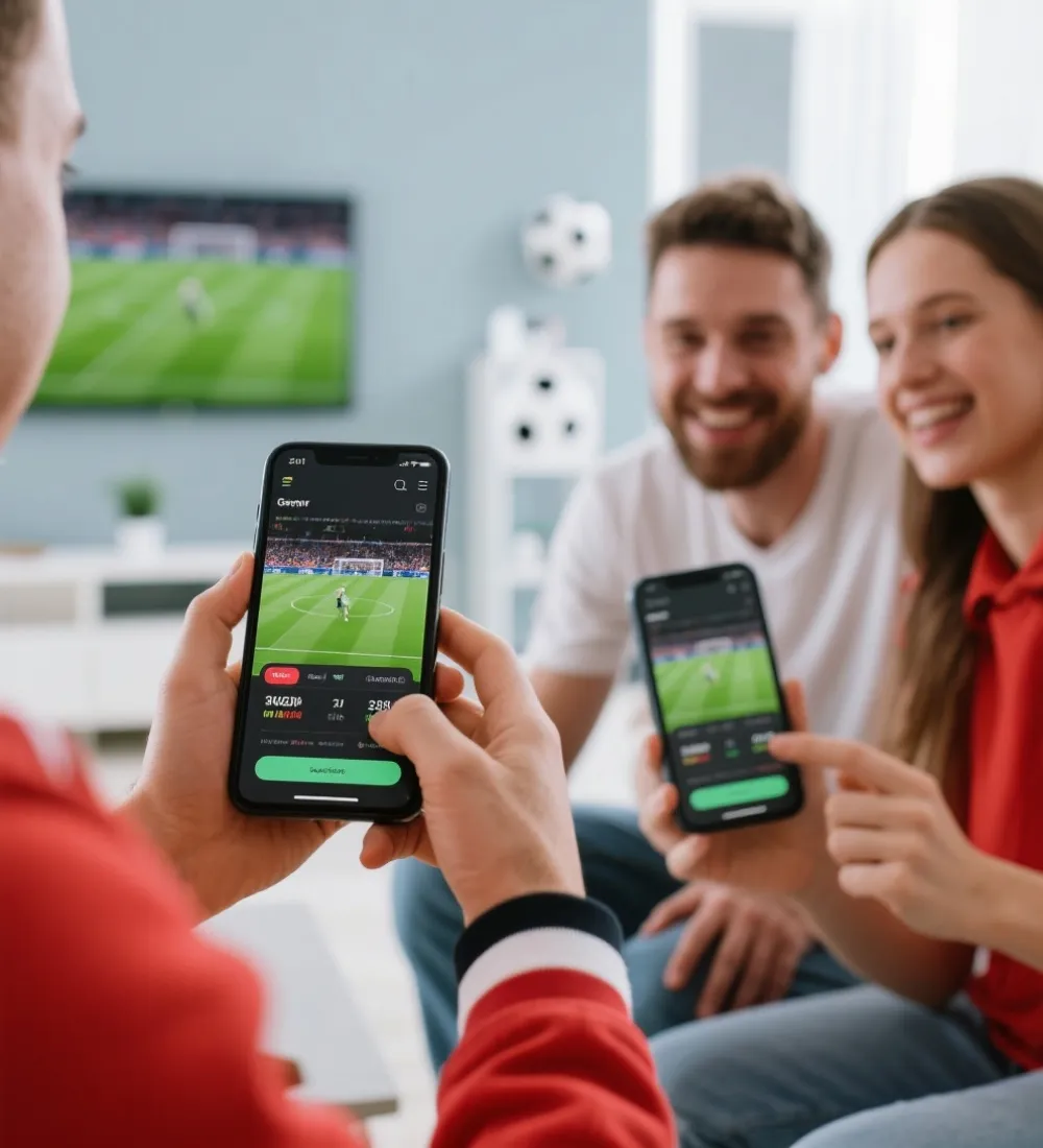 世界盃App下載與觀賽情境圖